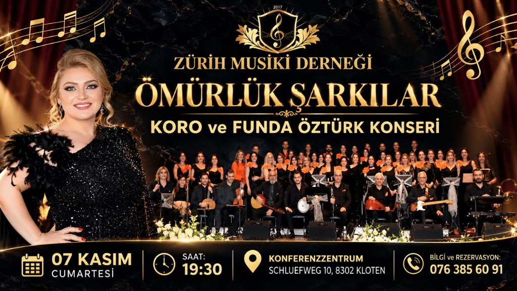 Zürih Musiki Derneği ve Funda Öztürk'ten “Ömürlük Şarkılar” konseri