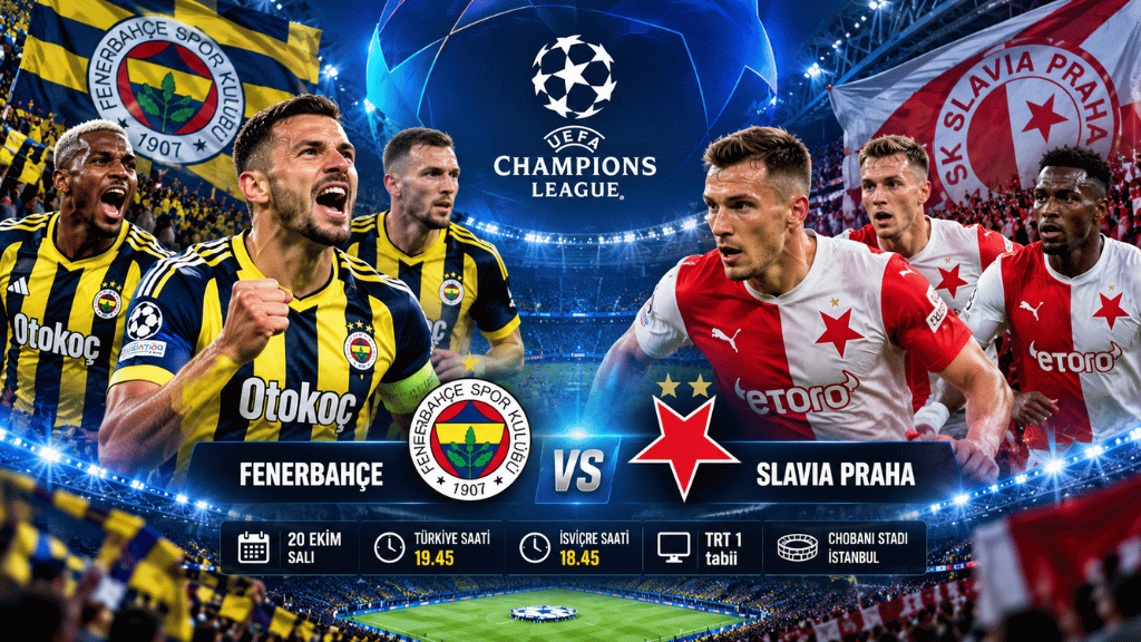 Fenerbahçe Şampiyonlar Ligi'nde Bu Akşam Slavia Prag Karşısında