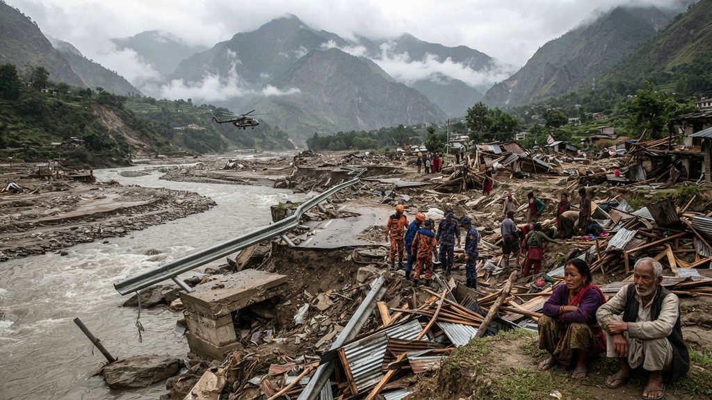 Nepal'deki Sel Felaketinde Ölü Sayısı Arttı