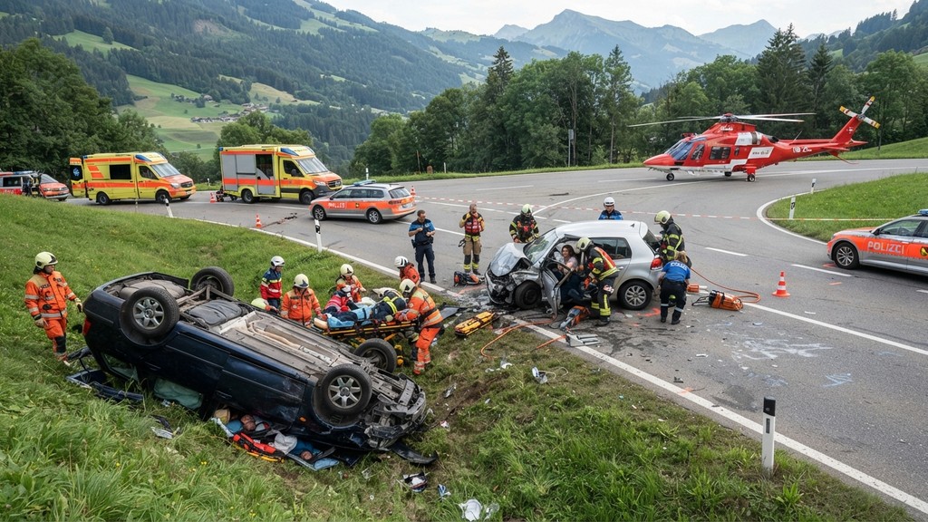 İsviçre'deki Trafik Kazasında 6 Yaralı