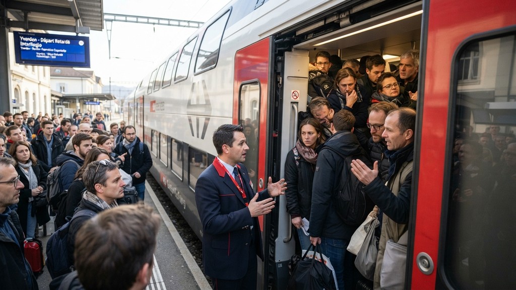 İsviçre'de Aşırı Dolu Tren Boşaltıldı